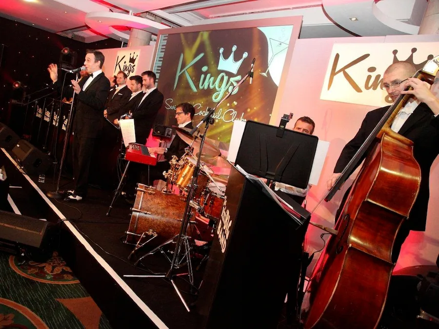 Mini Big Band live performance with professional sound equipment at the Palace Hotel Manchester